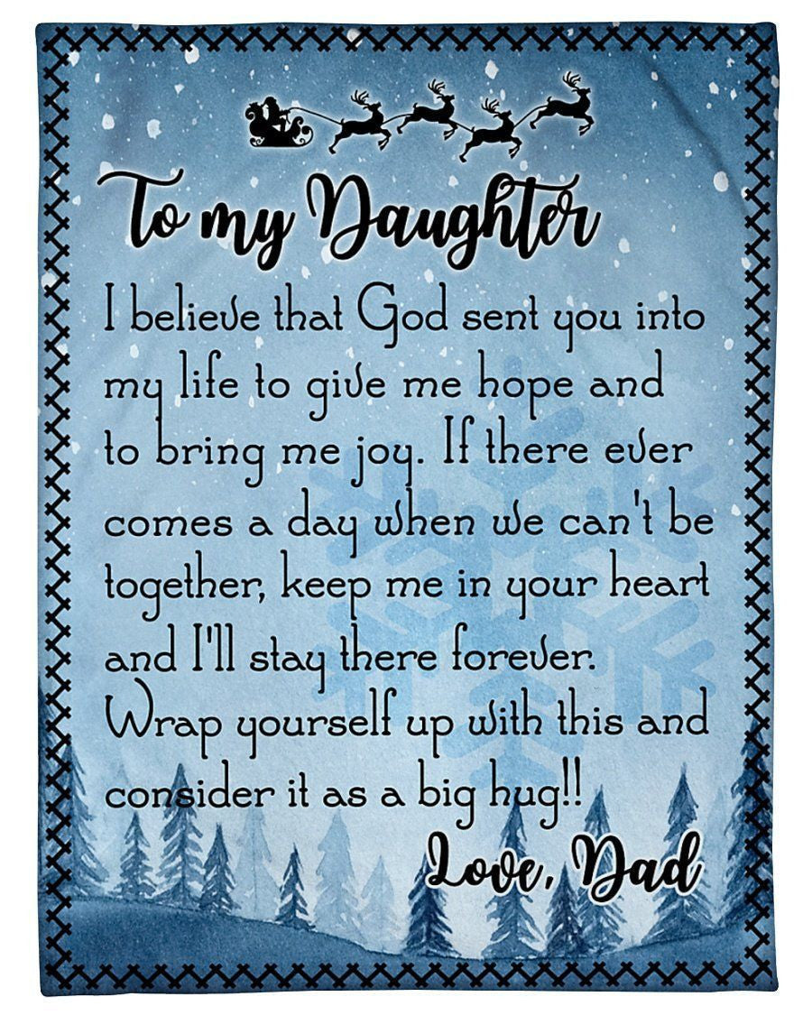 To My Daughter Fleece Blanket Christmas When We Can't Be Together Fleece Blanket