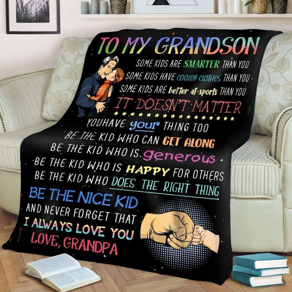 I Always Love You Giving Grandson Blanket