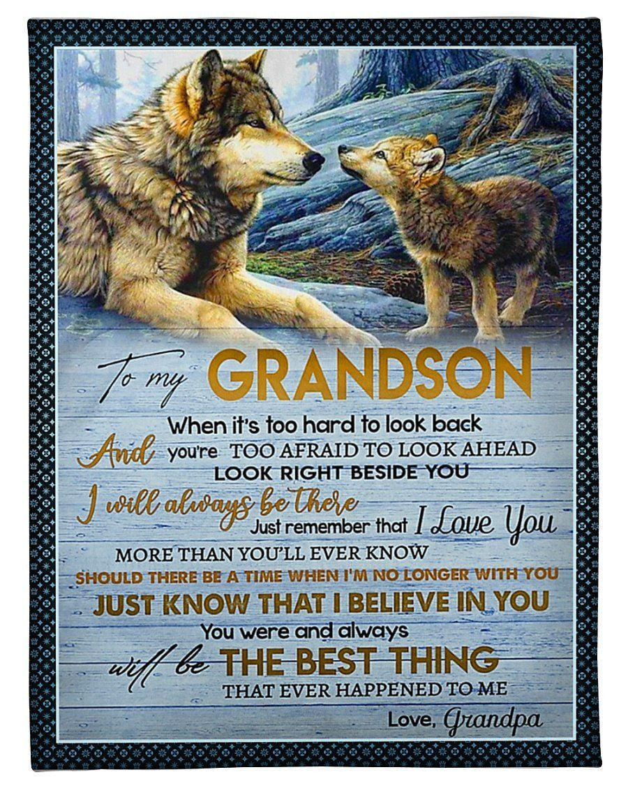 The Best Thing Happened To Me Grandpa To My Grandson Fleece Blanket Fleece Blanket