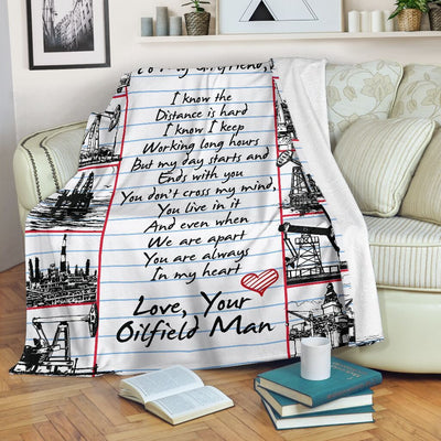 To Oilfield Man's Girlfriend You're Always In My Heart Fleece Blanket Fleece Blanket