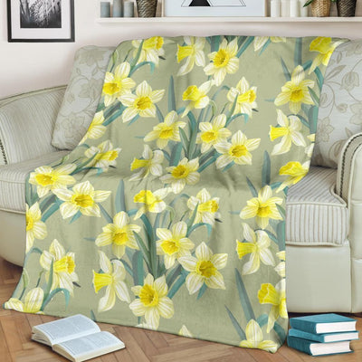 Color Daffodils Pattern Printed Fleece Blanket