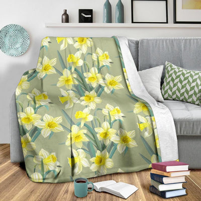 Color Daffodils Pattern Printed Fleece Blanket