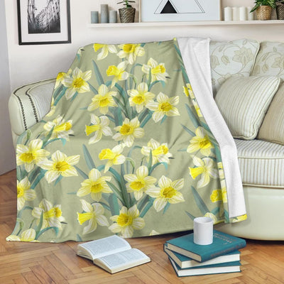 Color Daffodils Pattern Printed Fleece Blanket