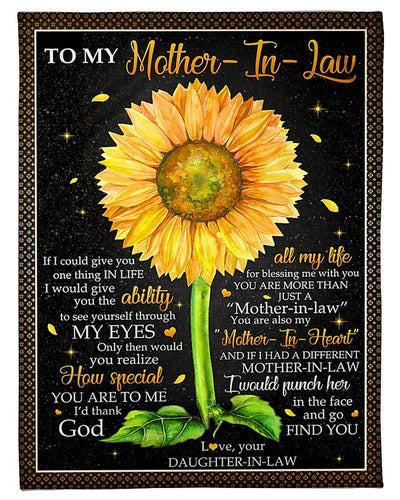 How Special You Are To Me Sunflowers To Mother In Law Fleece Blanket Fleece Blanket