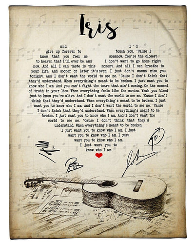 Iris Lyrics Song Special Gift Fleece Blanket