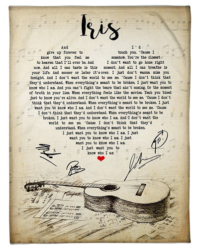 Iris Lyrics Song Special Gift Fleece Blanket
