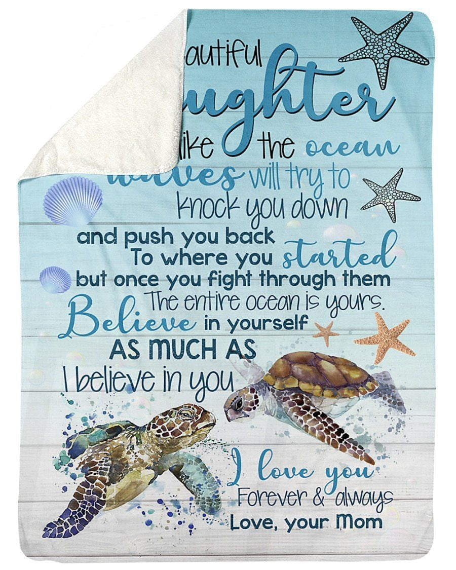 To Daughter Waves Will Try To Knock You Down Sherpa Blanket