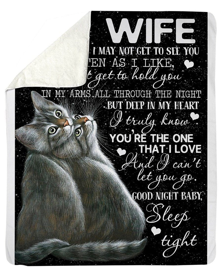 Cats Lovely Message From Husband Gifts For Wife Fleece Blanket