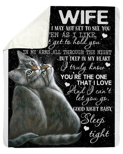 Cats Lovely Message From Husband Gifts For Wife Fleece Blanket