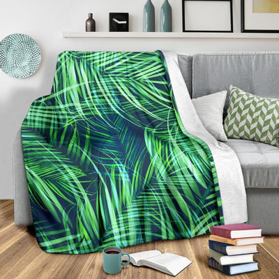 Mountian Palm Leaves Pattern Print Design Fleece Blanket