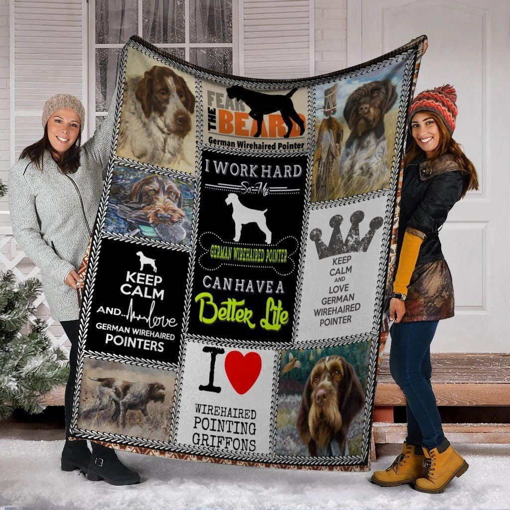 My German Wirehaired Pointer Dog Can Have A Better Life Fleece Blanket