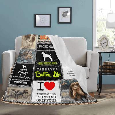 My German Wirehaired Pointer Dog Can Have A Better Life Fleece Blanket