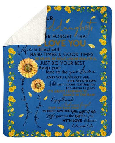 Sunflower Lovely Message For Granddaghter Fleece Blanket