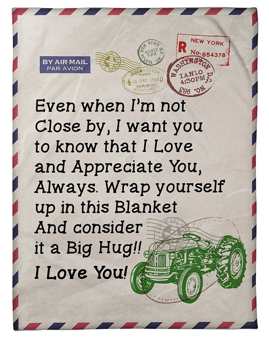 Letter To Farmer's Girl I Love You Fleece Blanket Fleece Blanket