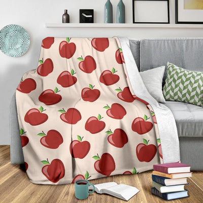 Apple Pattern Print Design Red And Pink Fleece Blanket
