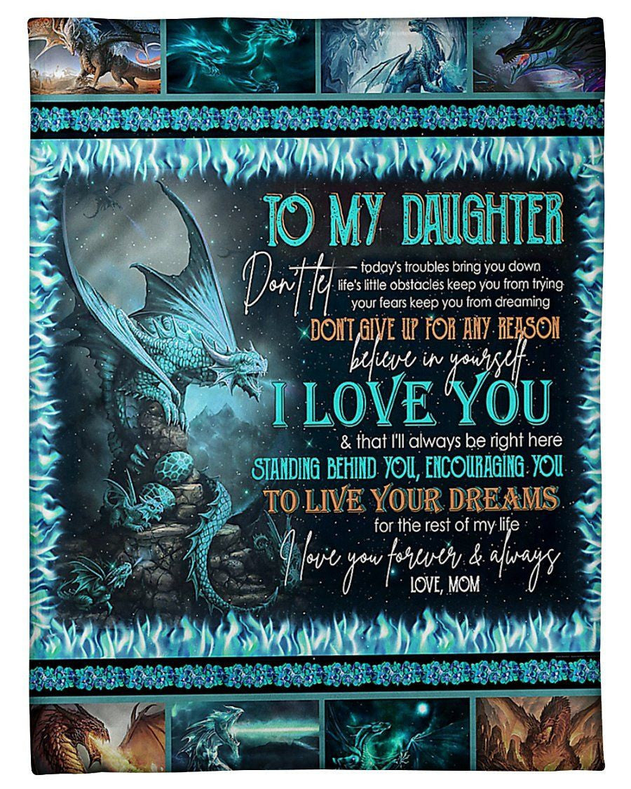 To Daughter Forever Always Love Mom Fleece Blanket
