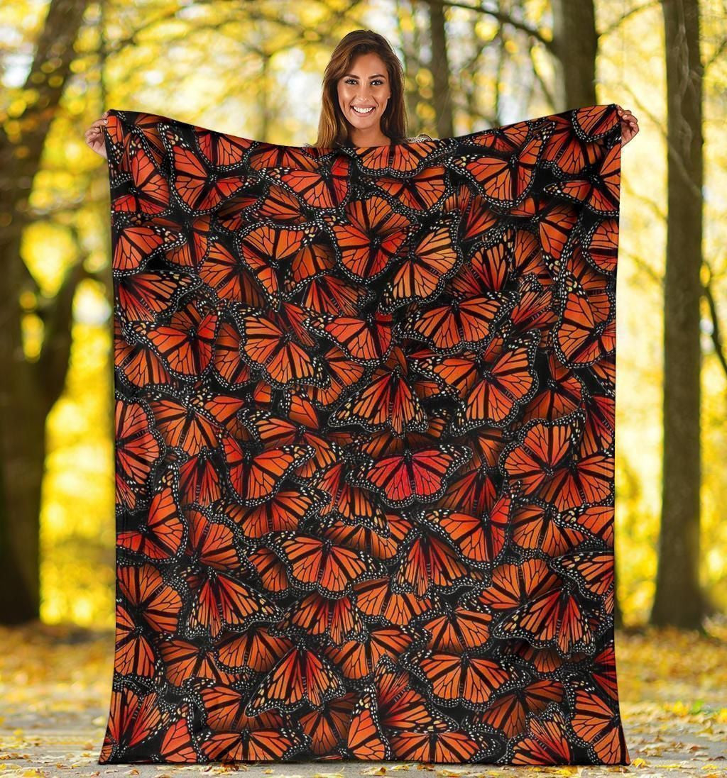 Pattern Monarch Butterfly Fleece Blanket For Butterfly Lover