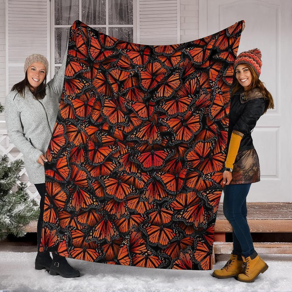 Pattern Monarch Butterfly Fleece Blanket For Butterfly Lover
