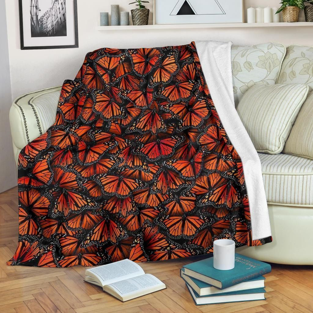 Pattern Monarch Butterfly Fleece Blanket For Butterfly Lover