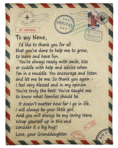 Loving Letter Thank For All You Do Fleece Blanket Granddaughter To Nene Fleece Blanket