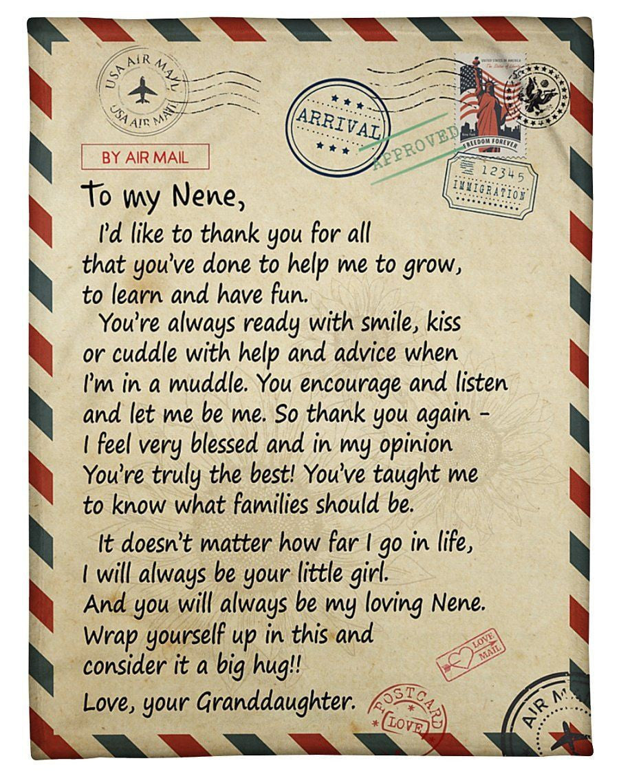 Loving Letter Thank For All You Do Fleece Blanket Granddaughter To Nene Fleece Blanket