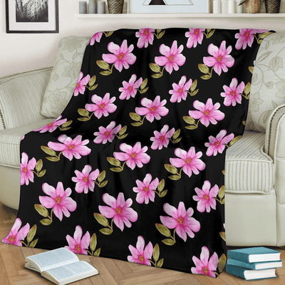 Simple Magnolia Pattern Print Design Fleece Blanket