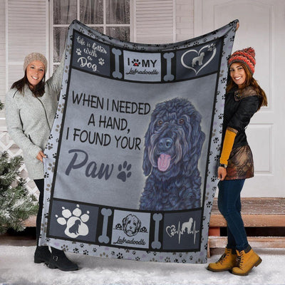 When I Needed A Hand Labradoodle Dog Ultra Fleece Blanket