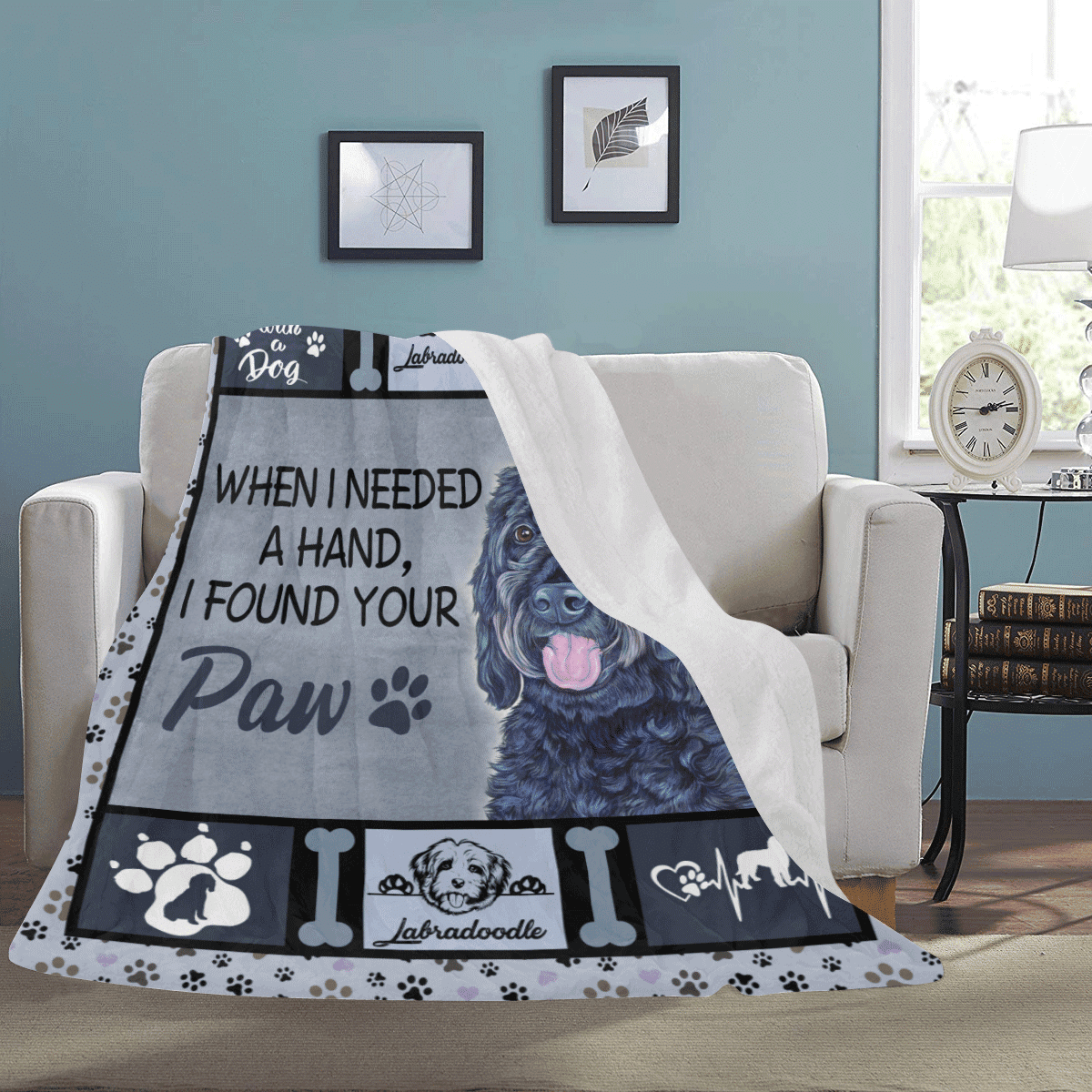 When I Needed A Hand Labradoodle Dog Ultra Fleece Blanket