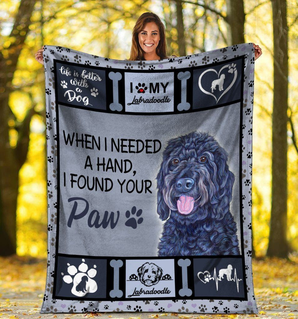 When I Needed A Hand Labradoodle Dog Ultra Fleece Blanket