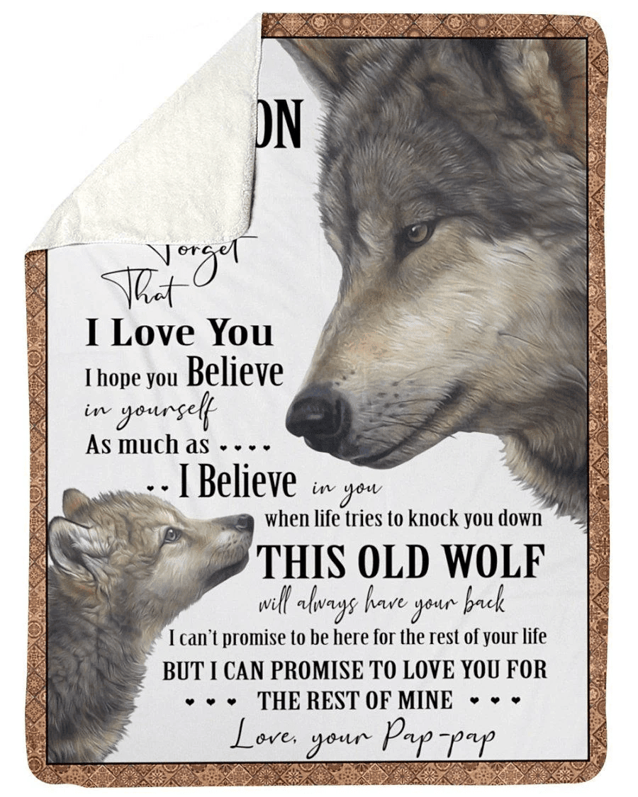 Hope You Believe In Yourself Lovely Message From Pappap Gifts For Grandson Fleece Blanket