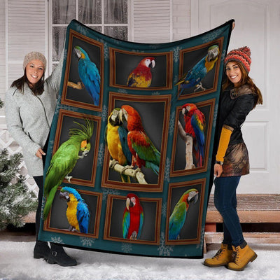 3d Parrot Bird Lover Gift Printed Fleece Blanket