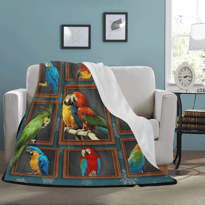 3d Parrot Bird Lover Gift Printed Fleece Blanket