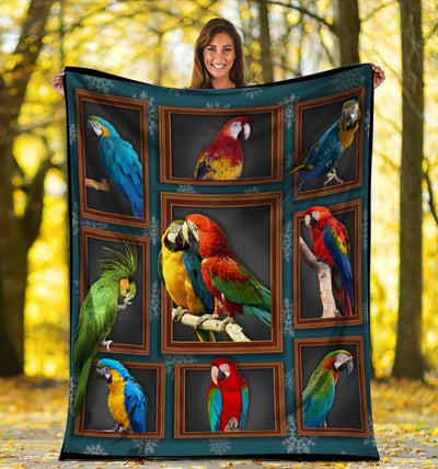 3d Parrot Bird Lover Gift Printed Fleece Blanket