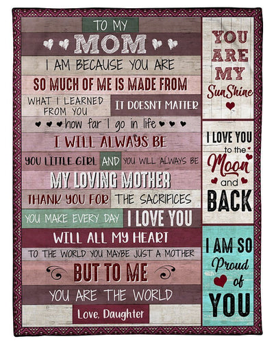 Thanks Sacrifices U Make Every Day I Love U Fleece Blanket To Mom Fleece Blanket