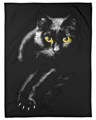 Perfet Gift For Cat Lovers Black Cat Fleece Blanket