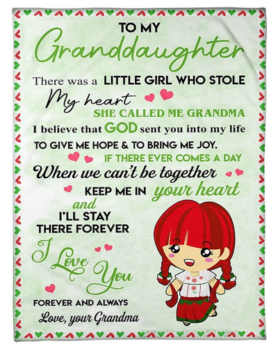 To My Mexico Granddaughter I'll Stay There Forever Fleece Blanket Fleece Blanket