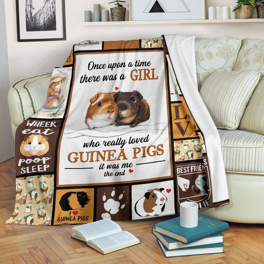 A Girl Who Really Loved Guinea Pigs Animal Lover Gift Fleece Blanket