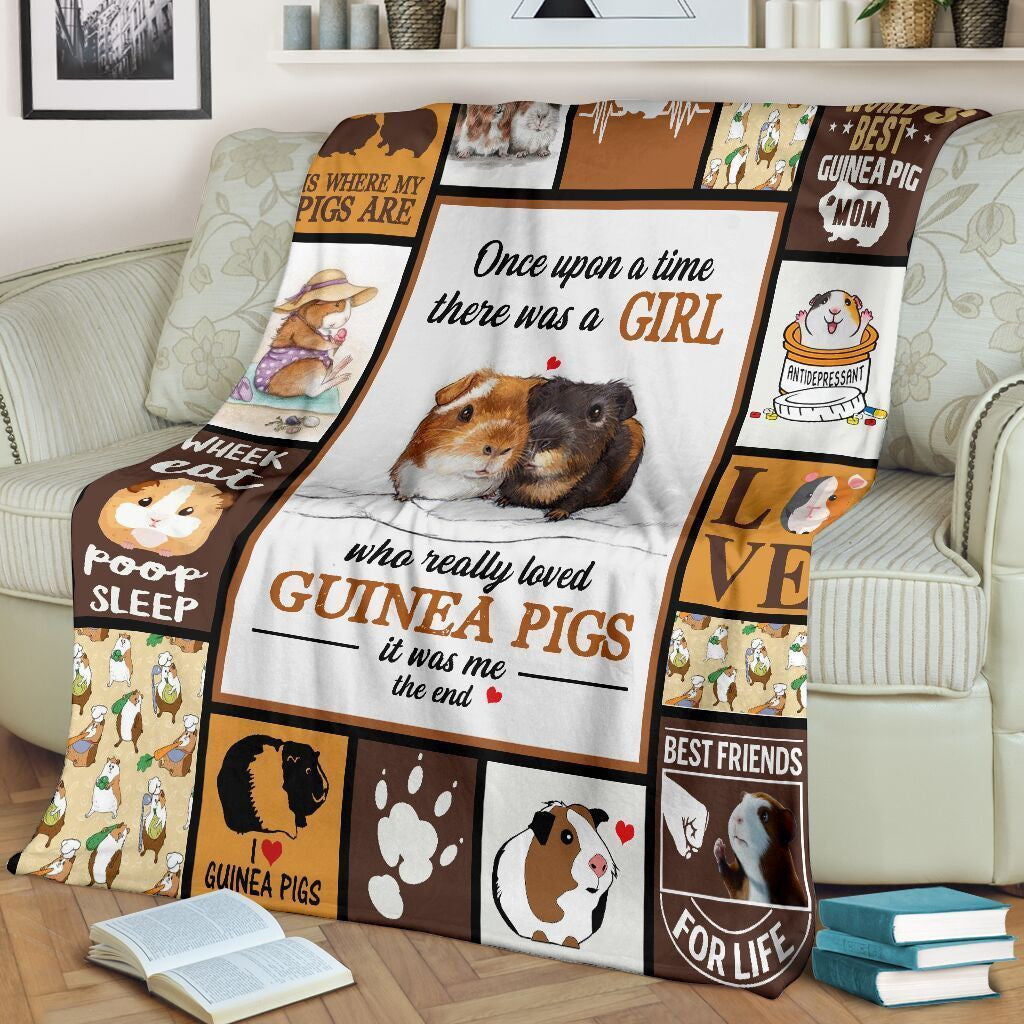 A Girl Who Really Loved Guinea Pigs Animal Lover Gift Fleece Blanket