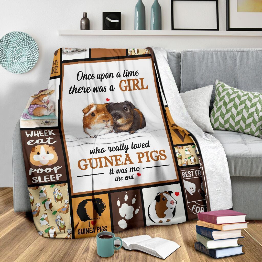 A Girl Who Really Loved Guinea Pigs Animal Lover Gift Fleece Blanket