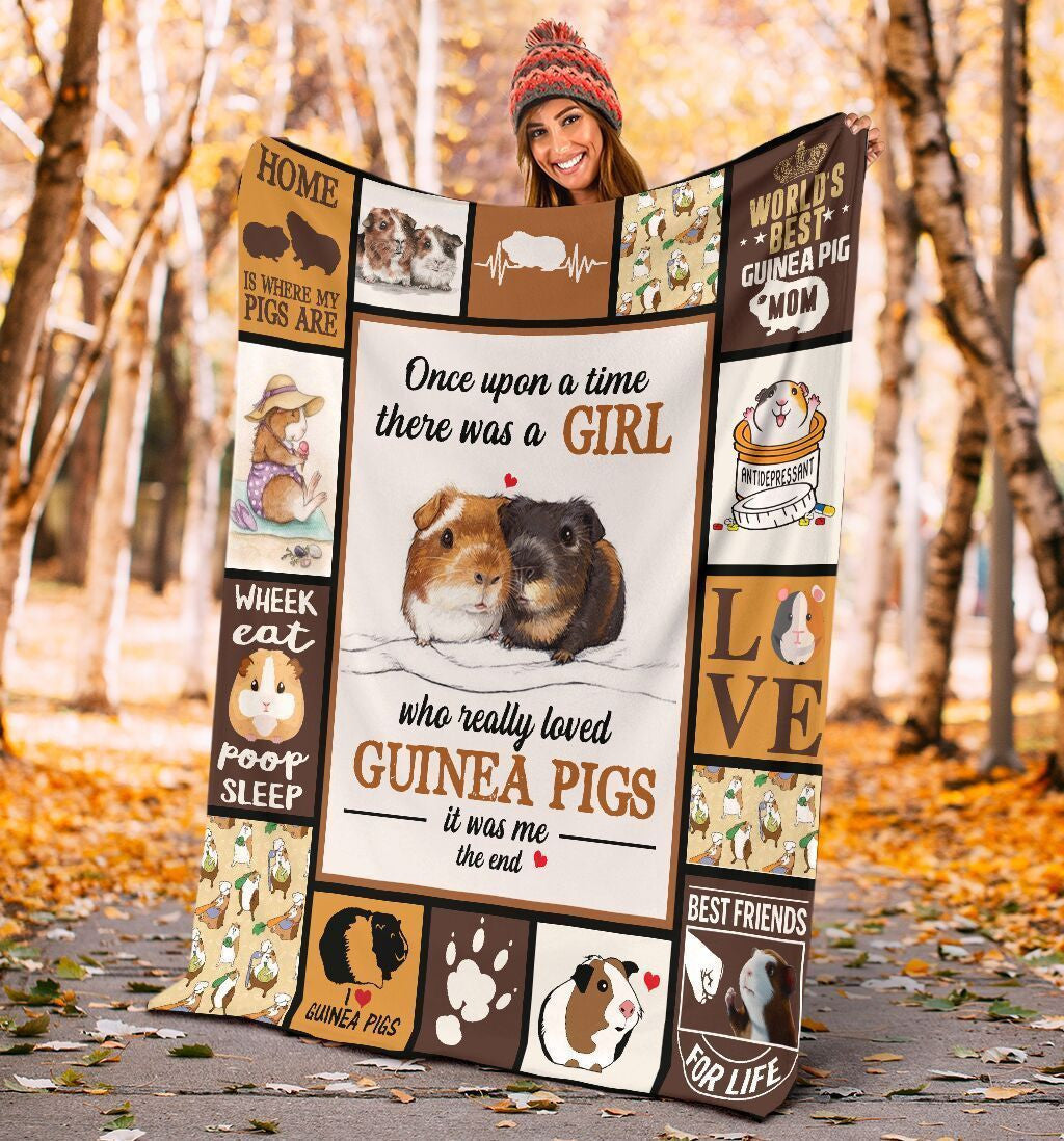 A Girl Who Really Loved Guinea Pigs Animal Lover Gift Fleece Blanket