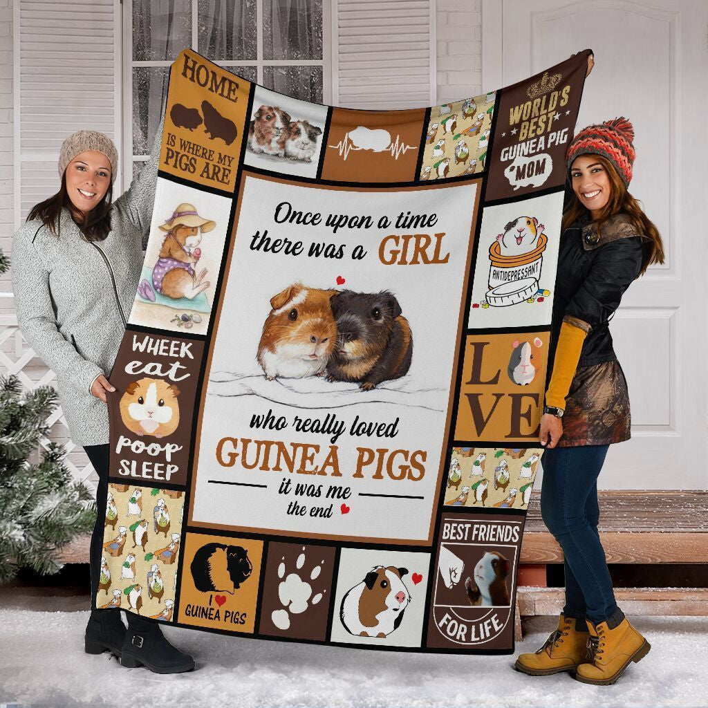 A Girl Who Really Loved Guinea Pigs Animal Lover Gift Fleece Blanket
