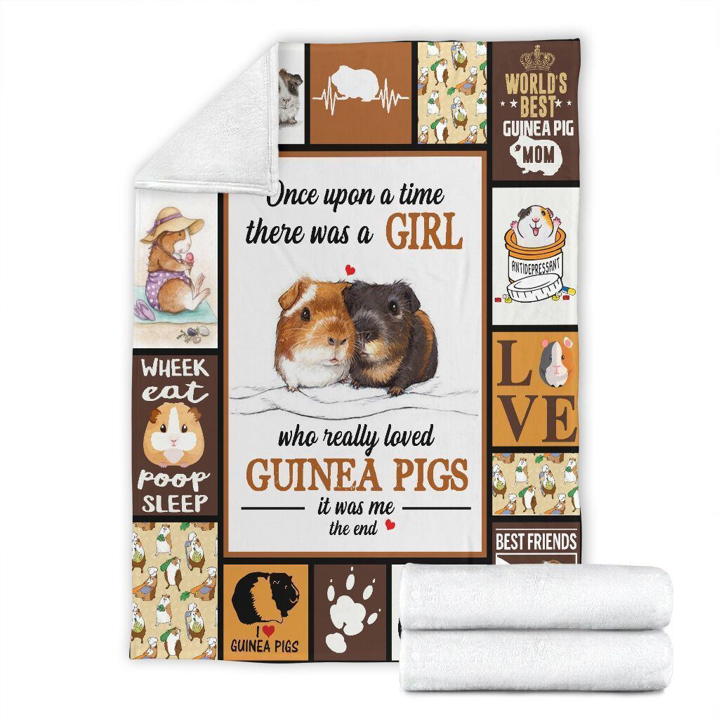 A Girl Who Really Loved Guinea Pigs Animal Lover Gift Fleece Blanket