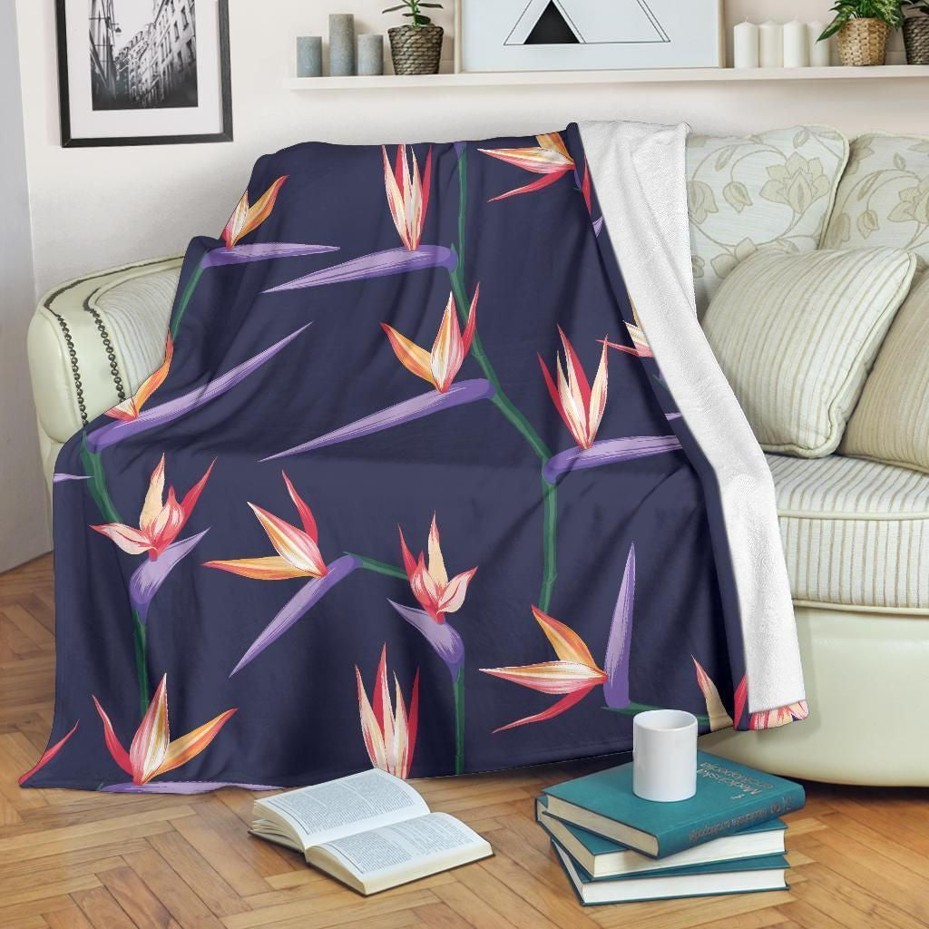 Bird Of Paradise Pattern Print Design Fleece Blanket