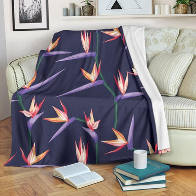 Bird Of Paradise Pattern Print Design Fleece Blanket