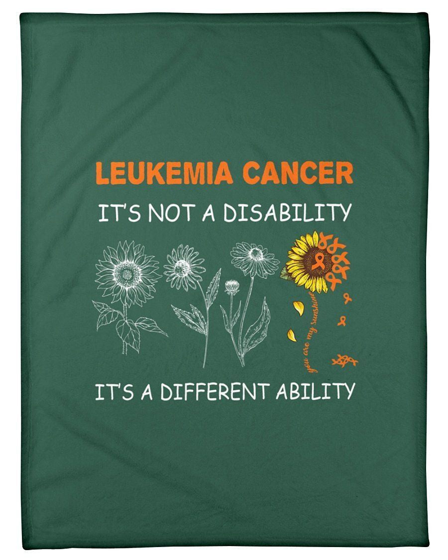 Leukemia Cancer It's A Different Ability Not A Disability Fleece Blanket