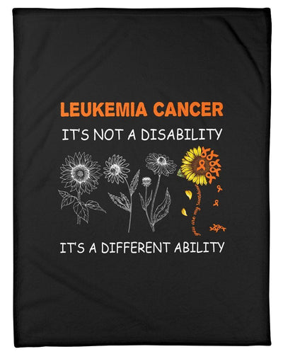 Leukemia Cancer It's A Different Ability Not A Disability Fleece Blanket