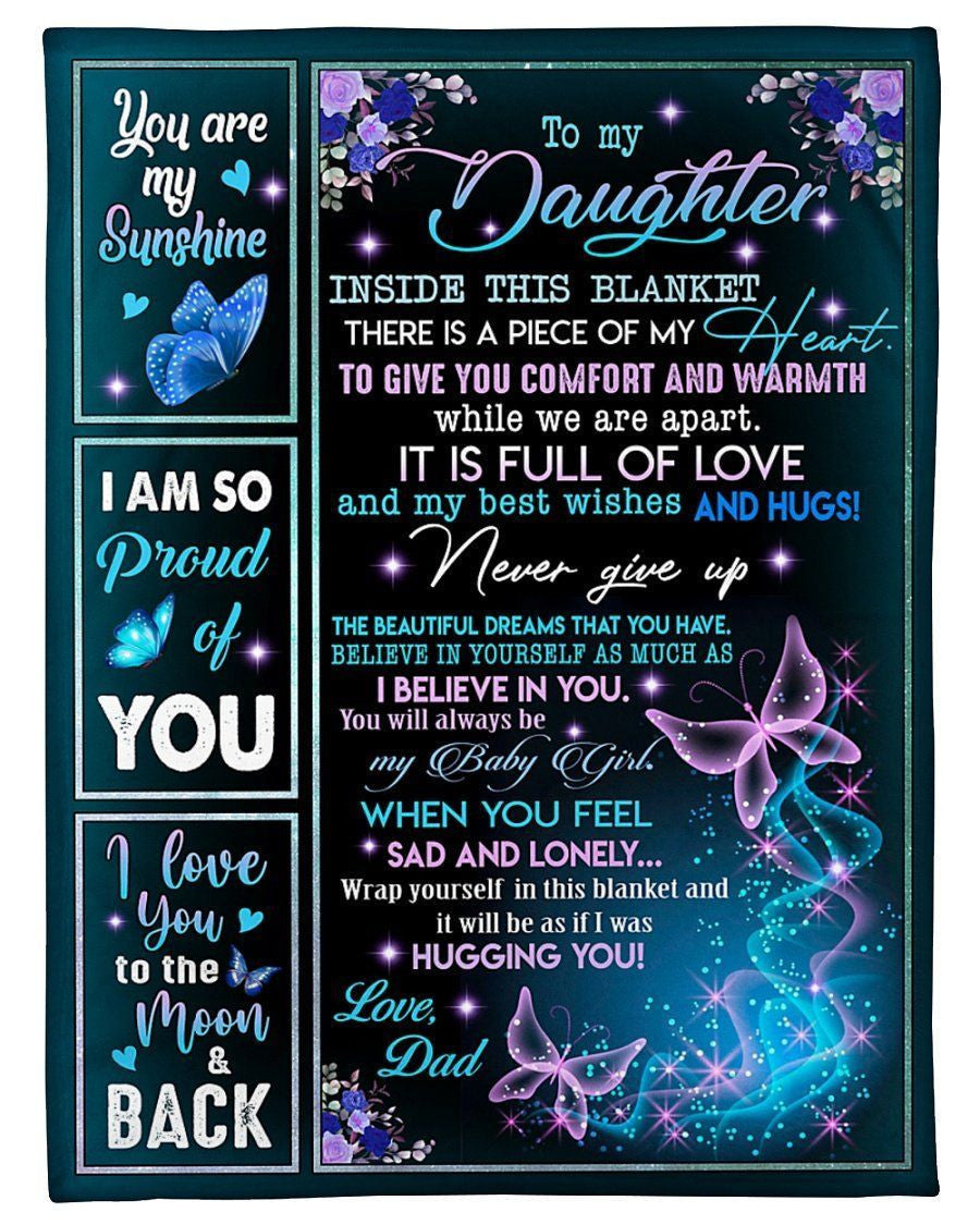 I Believe In You Dad To Daughter Fleece Blanket Fleece Blanket