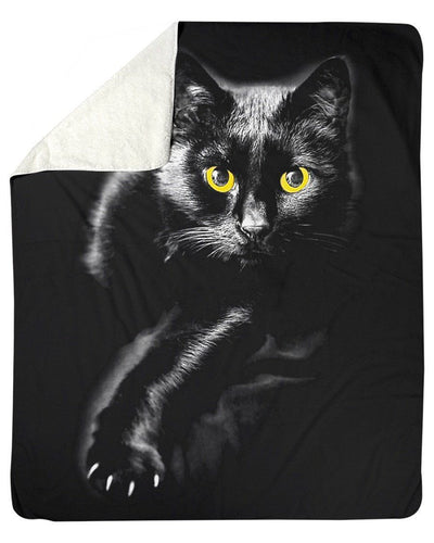 Perfet Gift For Cat Lovers Black Cat Fleece Blanket