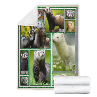 3d Funny Cute Ferrets Ferret Lover Gift Fleece Blanket