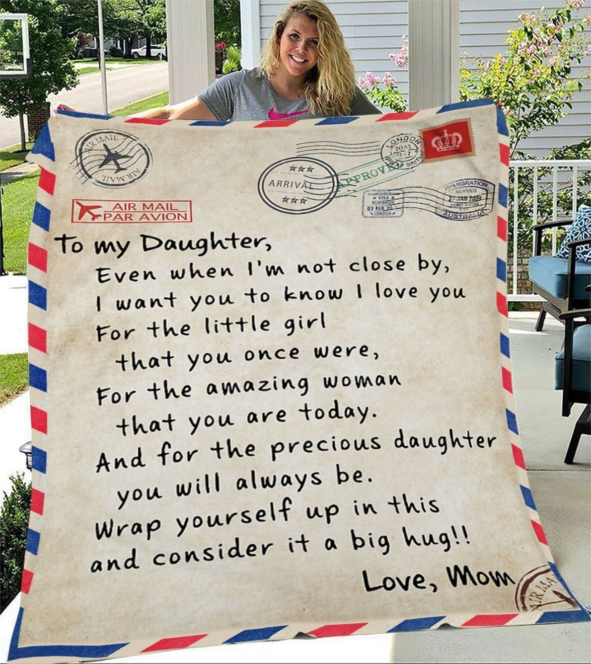 Letter Gift For Daughter Wrap Yourself Up In This Fleece Blanket